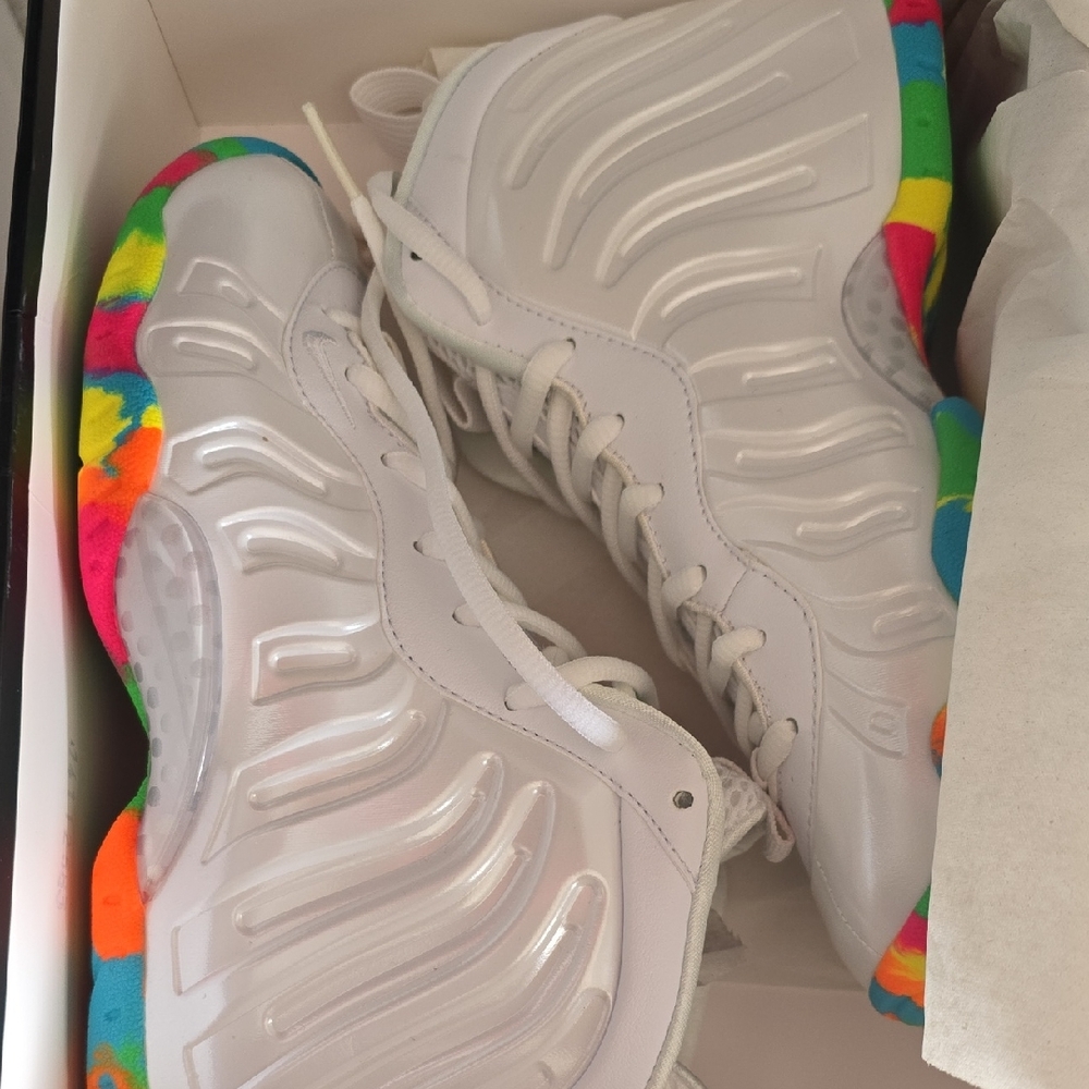 Nike White Foamposite Sneakers with Sculptural Design